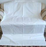 Cearceaf Vintage cu broderie manuala florala pe o latura scurta- 1 pers.