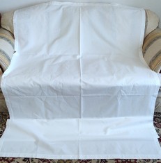 Cearceaf Vintage cu broderie manuala florala pe o latura scurta- 1 pers.