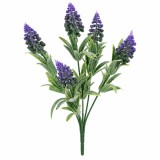 Planta Artificiala,Floare Decorativa de Lavanda,5 Ramuri,33 cm,Mov si Verde,Set de 2 Bucati