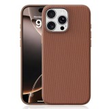 Husa compatibila cu iPhone 16 Pro Max, MagSafe, Design Woven, Soft Touch, Antisoc, Maro