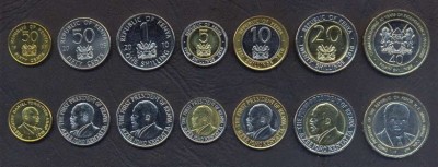 KENYA █ SET COMPLET DE MONEDE █ 50+50 Cents +1+5+10+20+40 Shillings █ UNC foto