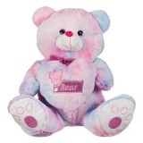 Ursulet de plus roz cu inima si fundita, 43x35x45cm, CMCLASS