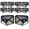 Set 10 Lampi Solare 100 LED uri, senzor de miscare, Negru, Oem