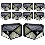 Set 10 lampi cu incarcare solara APF, senzor miscare, 3 trepte de iluminare, 100 LED