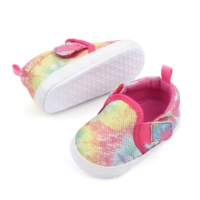 Pantofiori tie-dye colorati pentru fetite (Marime Disponibila: 6-9 luni