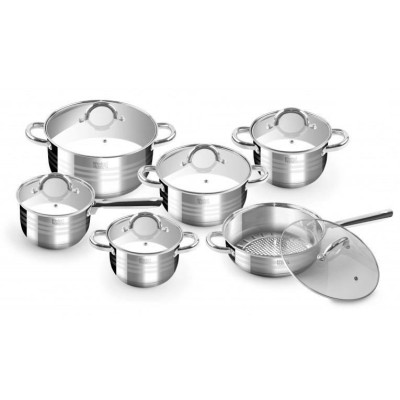 Set oale cu capac, inox, 12 piese, Perfect Home De Luxe foto