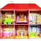 Jucarie casuta de papusi, pentru fetite, vila cu etaj si mobilier, LeanToys, 479