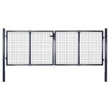 Gossi poarta de gradina din plasa, otel galvanizat, gri, 300x75 cm
