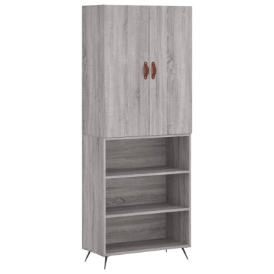 Dulap inalt, gri sonoma, 69,5x34x180 cm, lemn compozit foto