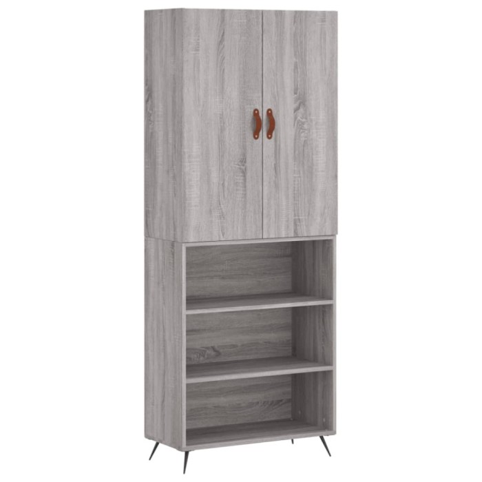 Dulap inalt, gri sonoma, 69,5x34x180 cm, lemn compozit