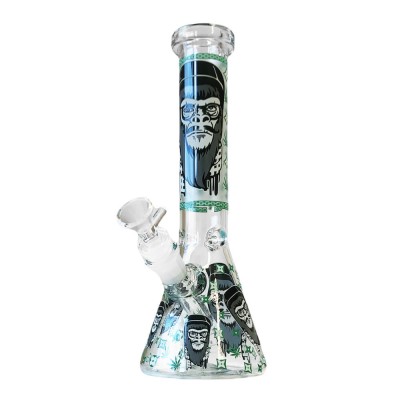 Bong sticla, Black Sheep, Glow Green Gorilla, Triple Glass, 25cm foto