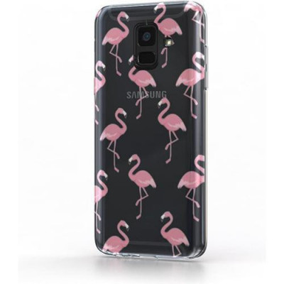 Husa Telefon Silicon Samsung Galaxy A6 2018 a600 Clear Flamingo Bird BeHello foto