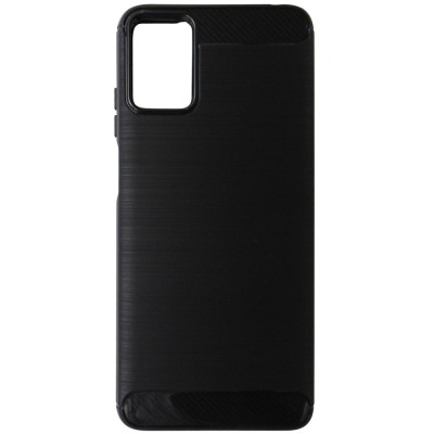 Husa tip capac spate Carbon silicon neagra pentru Motorola Moto E22, E22i foto