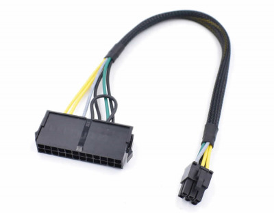 Cablu adaptor sursa alimentare de la ATX 24 pin la 6 pini, Active, 30 CM, compatibil Dell seria 3050, 5050, 7050, 6pini foto