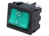 &Icirc;ntrerupător Rocker DPST Verde 10A 250V/28V