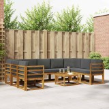 vidaXL Set de canapele de exterior cu pernă 10 pcs Natural și Antracit 3367005