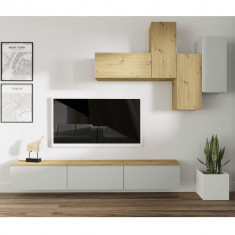 Mobilier living, gri deschis stejar artisan, OTEN foto