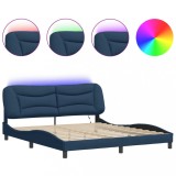 Cumpara ieftin Cadru de pat cu LED fara saltea Hvar Albastru 180x200 cm Material