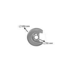 Protectie stropire disc frana Audi A3 (8L) 01.96-04.03; Seat Leon (1M1) 11.99-05.05, Toledo (1M2) 04.99-09.04; Skoda Octavia (1U) 03.97-03.03; VW Bee