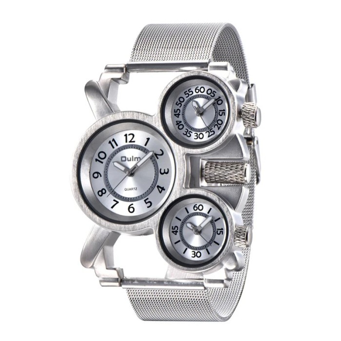 Ceas barbatesc de mana Oulm Quartz Casual Elegant Luxury Sport Multiple fuse orare Alb