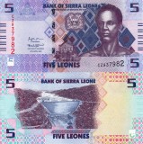 Sierra Leone 5 Leones 2022 UNC Bancnota Ne流通 Африка