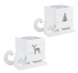 Cumpara ieftin Set 2 candele Craciun Saniute 16x9.2x11.5 cm