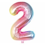 Balon din Folie Metalizata Cyrax, Multicolor Cifra 2