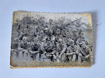 Fotografie grup soldati in armata romana, Iasi 1968, 8.5x6cm foto