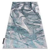 Covor DE LUXE modern 621 Net - structural gri / verde, 140x190 cm, Dreptunghi, Poliester