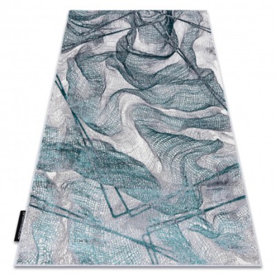 Covor DE LUXE modern 621 Net - structural gri / verde, 240x340 cm foto
