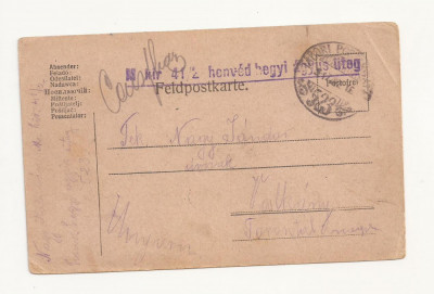 D2 Carte Postala Militara k.u.k. Imperiul Austro-Ungar ,1917 ,Reg. Torontal foto