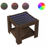 Cumpara ieftin Masuta de cafea cu LED stejar maro 53x53x45 cm lemn prelucrat