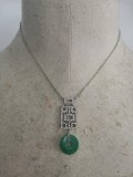 Lantisor verde-inox placat cu Aur 18k -lichidare de stoc martisor
