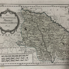 Harta veche color nord Moldova Bucovina 1789 Von Reilly