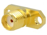 Conector SMA mamă drept 50&Omega; PTFE aurit pentru lipire