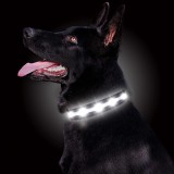 Zgarda pentru caine Gomyyard, LED, nailon, negru/alb, marimea S