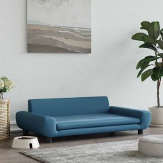 vidaXL Pat de c&acirc;ini, albastru, 100x54x33 cm, catifea