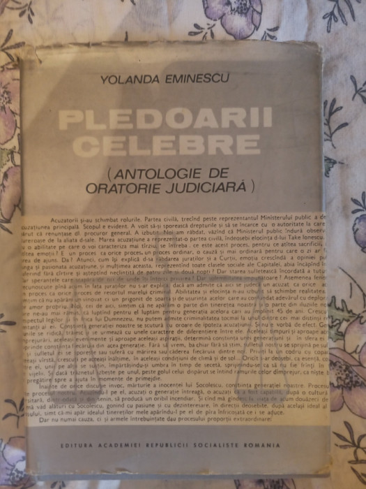 Pledoarii celebre (antologie de oratorie juridica)-Yolanda Eminescu