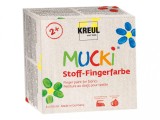 Vopsea lichida Finger Paint pentru tesaturi Mucki,fara gluten, 4 culori x 150 ml,+2 ani