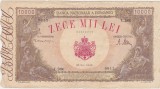 Bancnotă Rom&acirc;nia 10000 lei 28 mai 1946, seria L.2066 0017, nr. 51636017