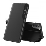 Husa Samsung Galaxy S21 5G Eco Leather View flip tip carte, negru