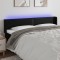 vidaXL Tăblie de pat cu LED, negru, 163x16x78/88 cm, piele ecologică 3123192