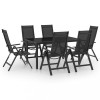 Set mobilier de gradina, 7 piese, antracit, aluminiu
