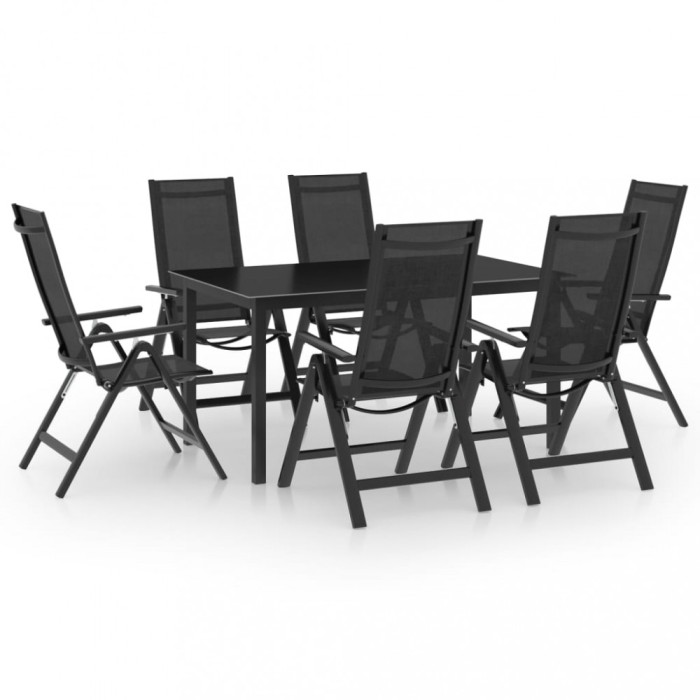 Gossi set mobilier de gradina, 7 piese, antracit, aluminiu