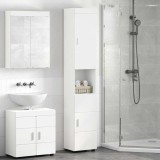 vidaXL Dulap de Baie cu ușă TULUM Alb 37 x 31.5 x 203 cm Lemn compozit 880351