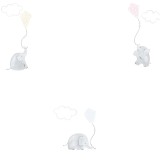 Tapet Casadeco My Little World Elefanți maro gri roz