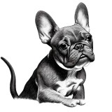 Sticker decorativ Caine Bulldog, Negru, 66 cm, 7840ST