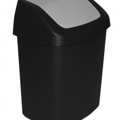 Coș de gunoi Curver SWING BIN, 15L, 24,8x30,6x41,8 cm, negru/gri, pentru gunoi