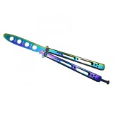 Cumpara ieftin Briceag Antrenament Multicolor Rainbow Dash, Otel Inoxidabil, 21.5cm, 96g, Cutit Fluture Flipping, IdeallStore