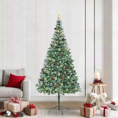 vidaXL Brad de Crăciun artificial cu 300 LED Verde 210 cm PVC și Oțel 3396727